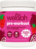 Wellah envase frontal sabor fresa granada mostrando porciones y diseño