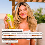 Wellah etiqueta nutricional y lista de 7 vitaminas y minerales mostrada