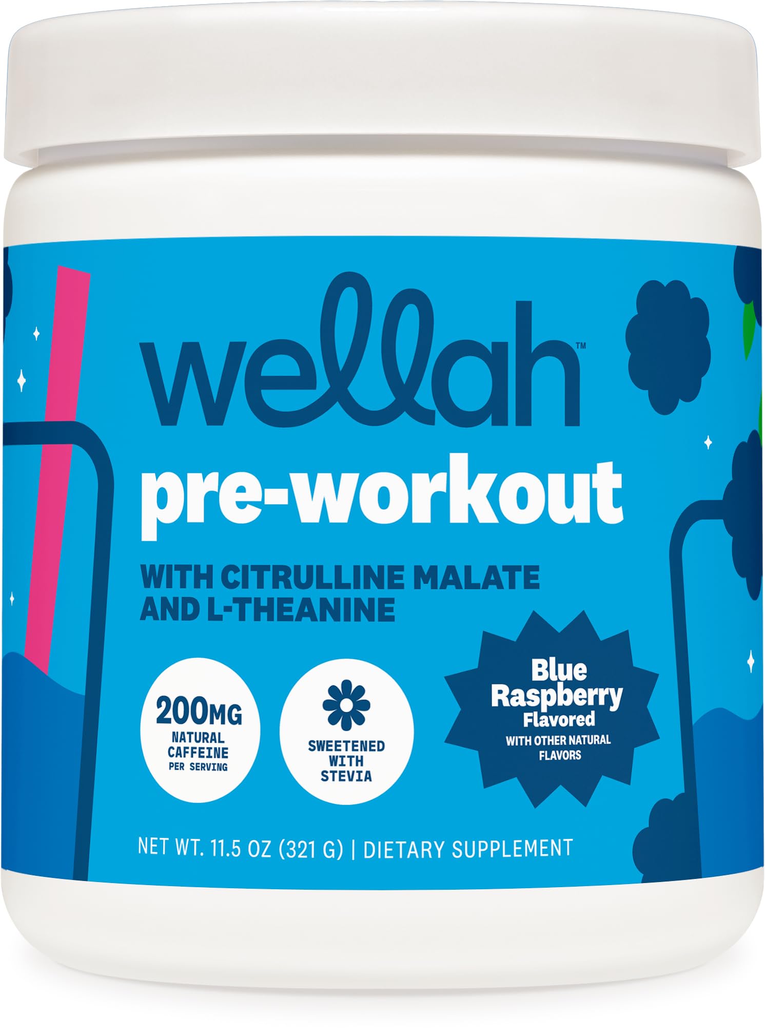 Wellah frasco Blue Raspberry frente mostrando diseño y 30 servicios