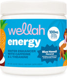 Wellah envase frontal Blue Hawaii mostrando porciones y beneficios