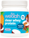 Wellah envase frontal Blue Hawaii mostrando diseño y tamaño; claridad y frescura.