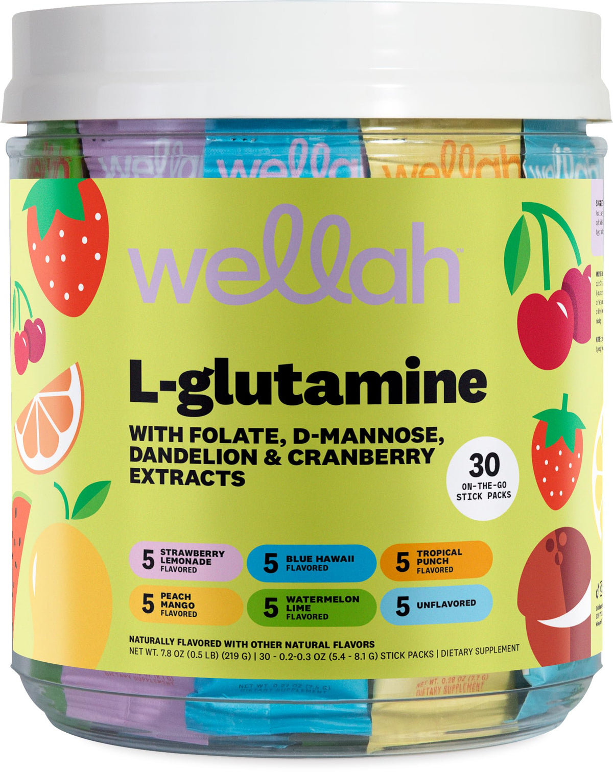 Wellah empaque frontal mostrando variedad de sabores y conveniencia