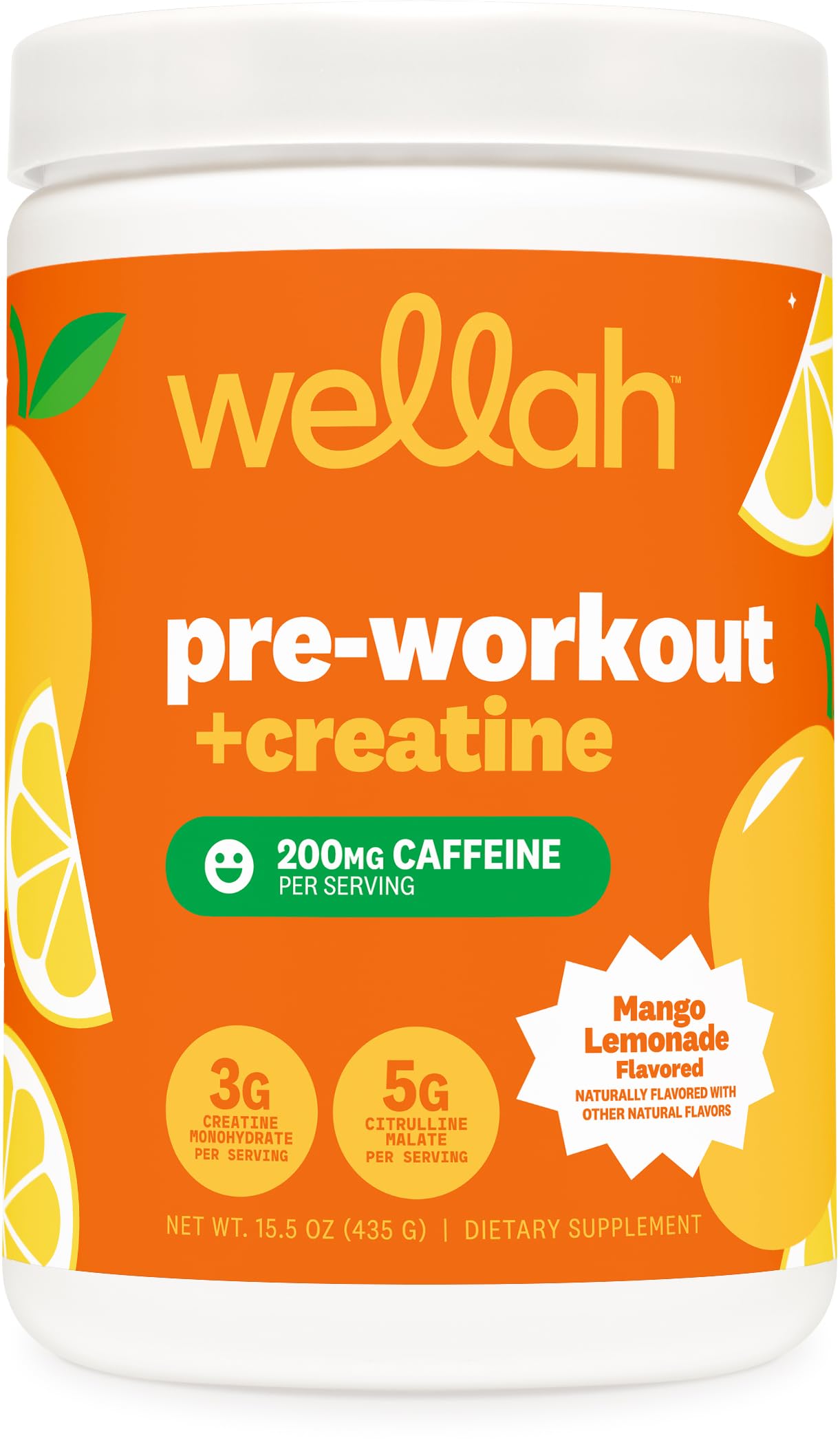Wellah envase frontal mango limonada mostrando etiqueta y servicios, beneficio claridad informativa