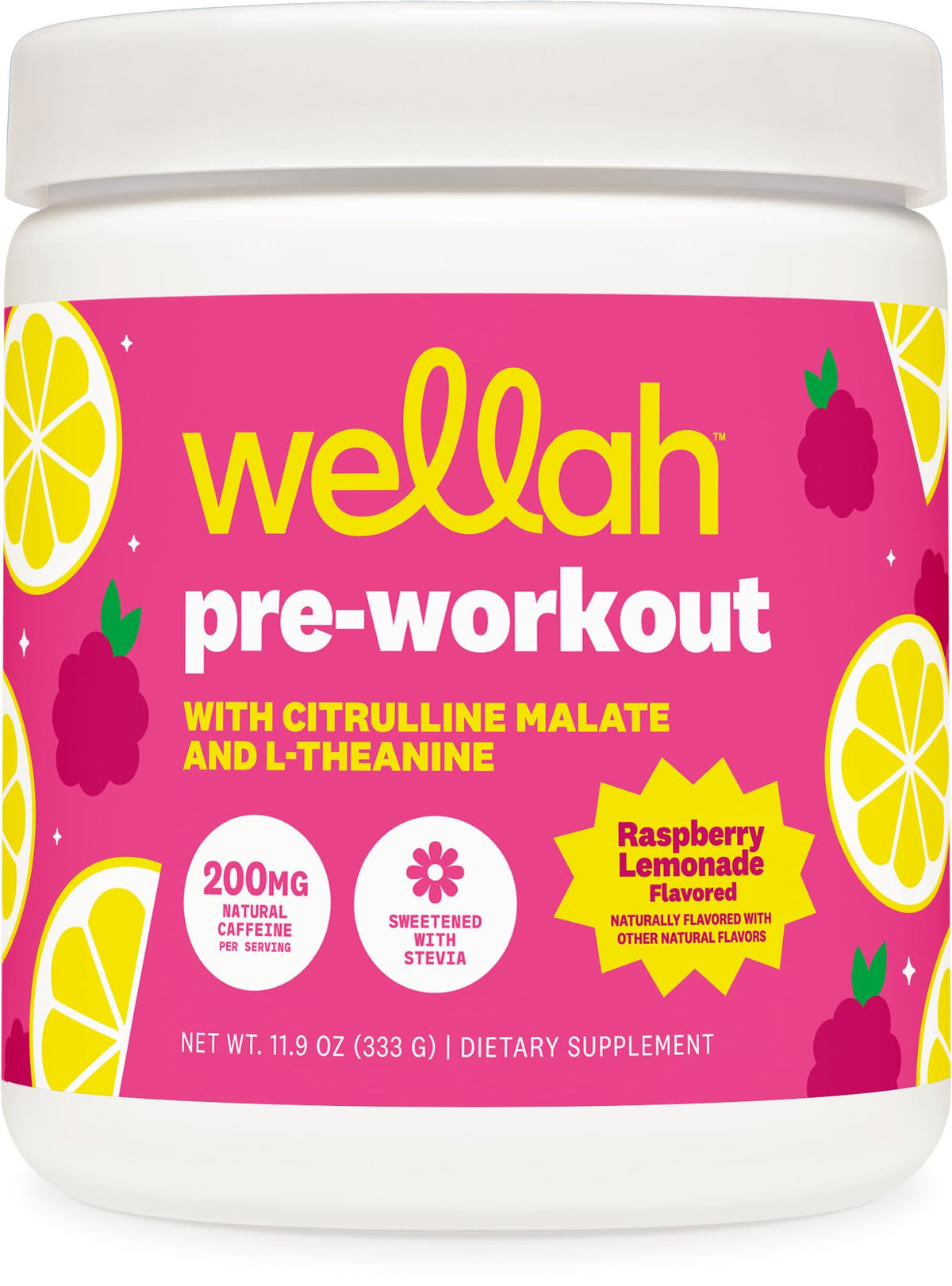 Wellah envase frontal sabor Raspberry Lemonade mostrando etiqueta clara y beneficios