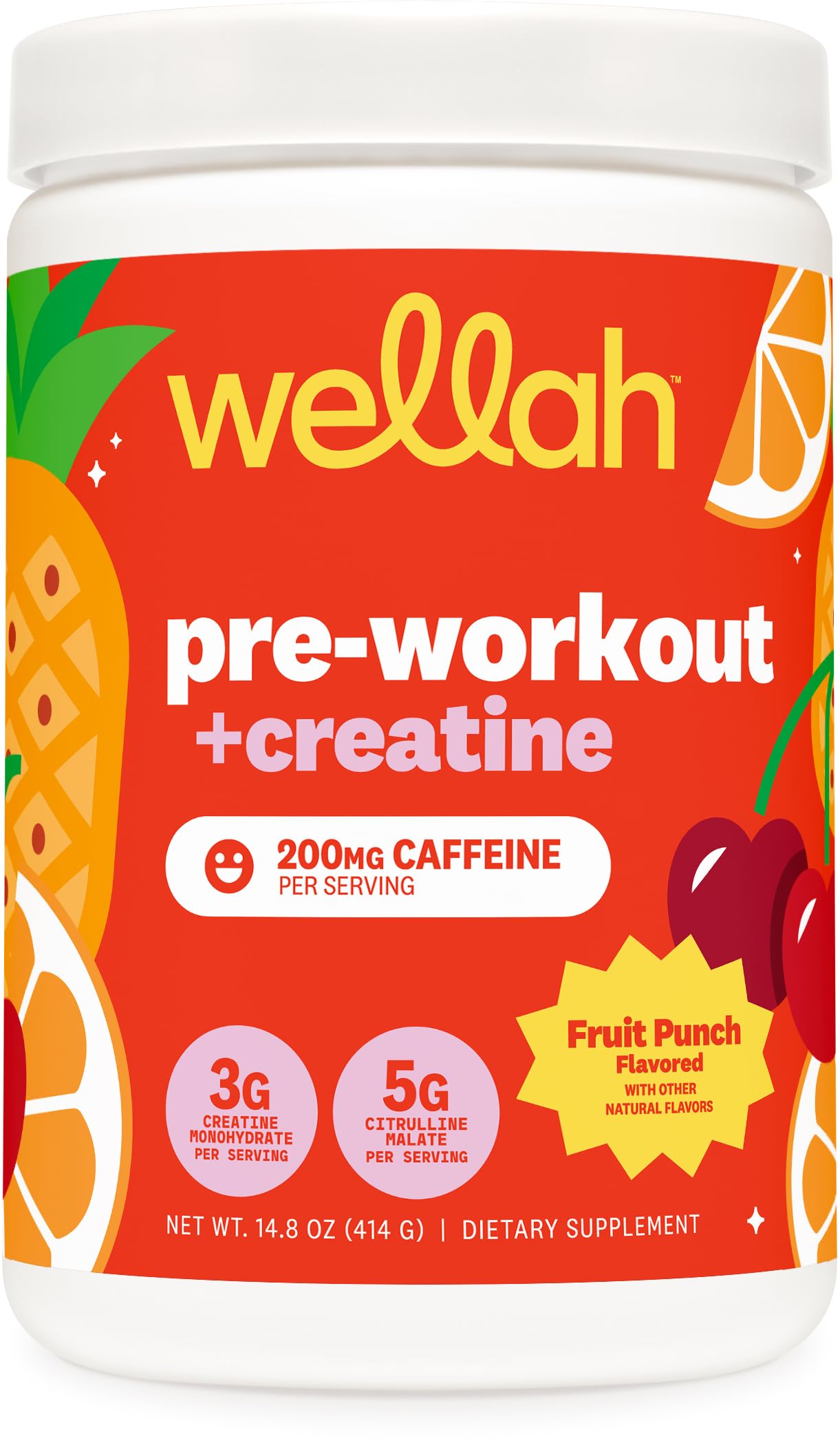Wellah envase frontal Fruit Punch mostrando marca y conveniencia