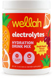 Wellah vista frontal del empaque Fruit Punch, presentación de 50 servicios útil para viajes