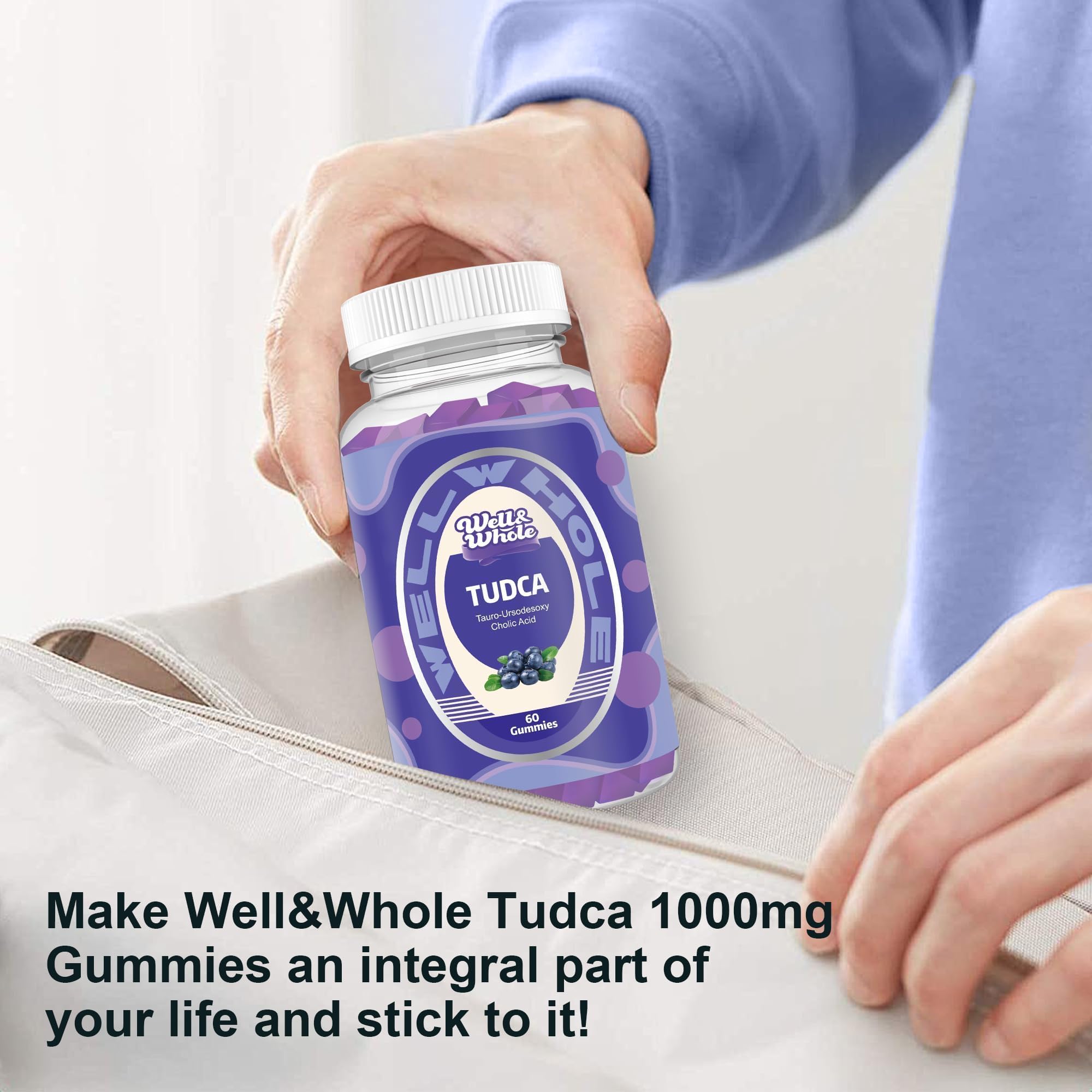Well&Whole producto en contexto lifestyle para uso on-the-go y conveniencia