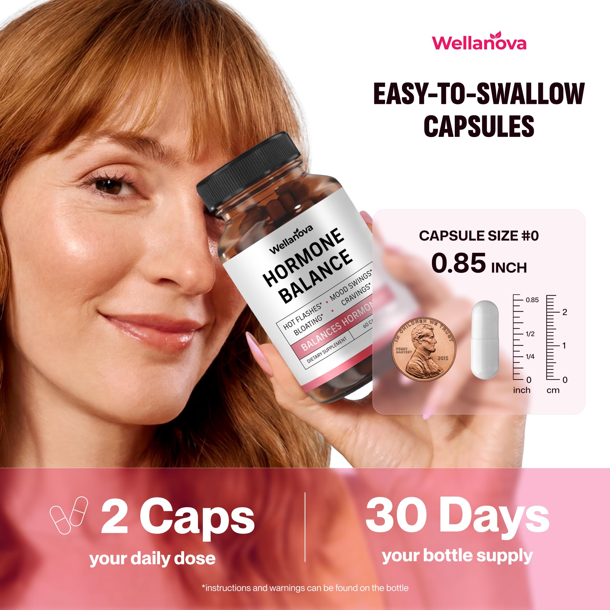 Wellanova ingredientes principales en primer plano para transparencia