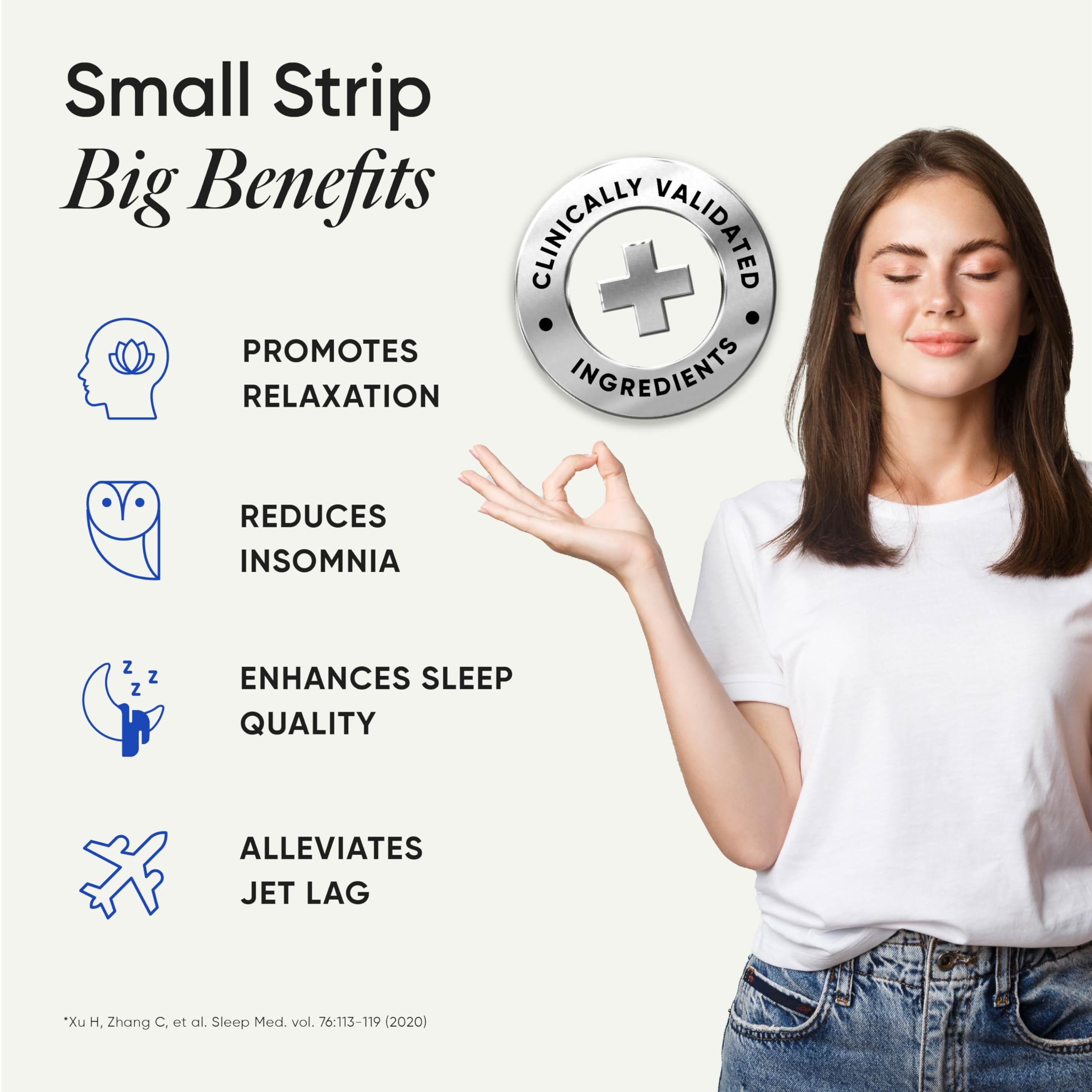 Wellbeing Nutrition primer plano de una tira oral disolviéndose rápidamente