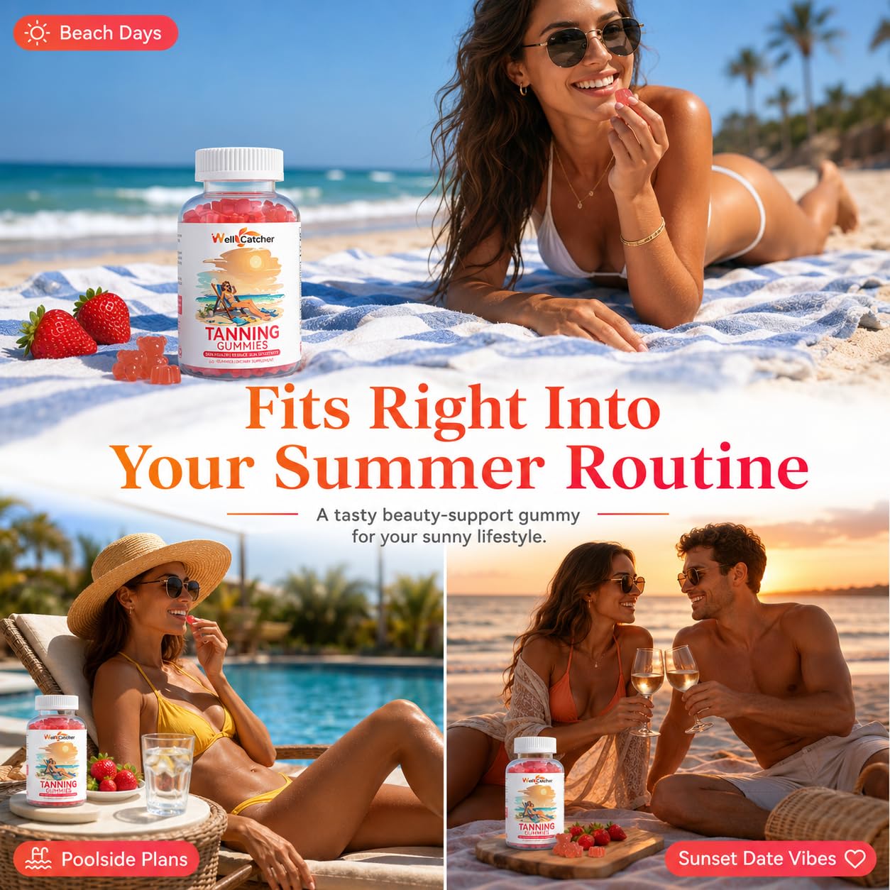 Wellcatcher en una rutina de belleza matutina junto a protector solar