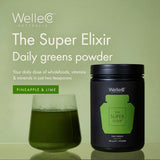 WelleCo primer plano del polvo para apreciar su textura nutritiva