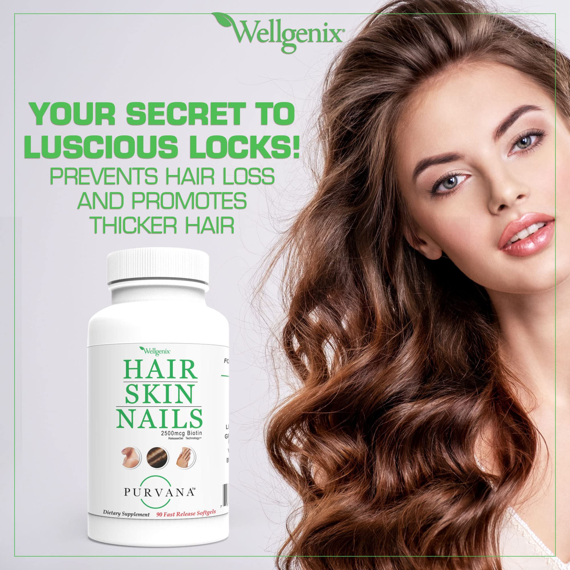 Wellgenix Purvana en tocador estilo de vida apoyo diario a la belleza