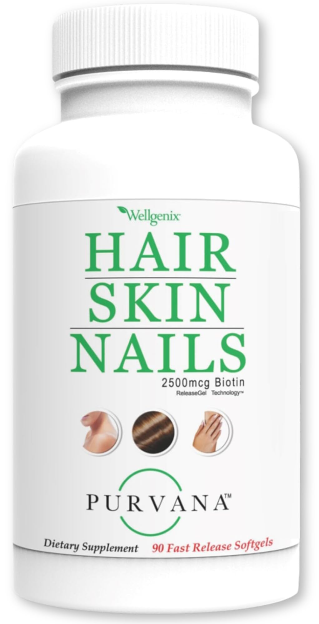 Wellgenix Purvana envase frontal mostrando 90 softgels y diseño claro