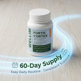 WELLIM FortisCortex etiqueta con ingredientes y beneficios visibles para decisión informada