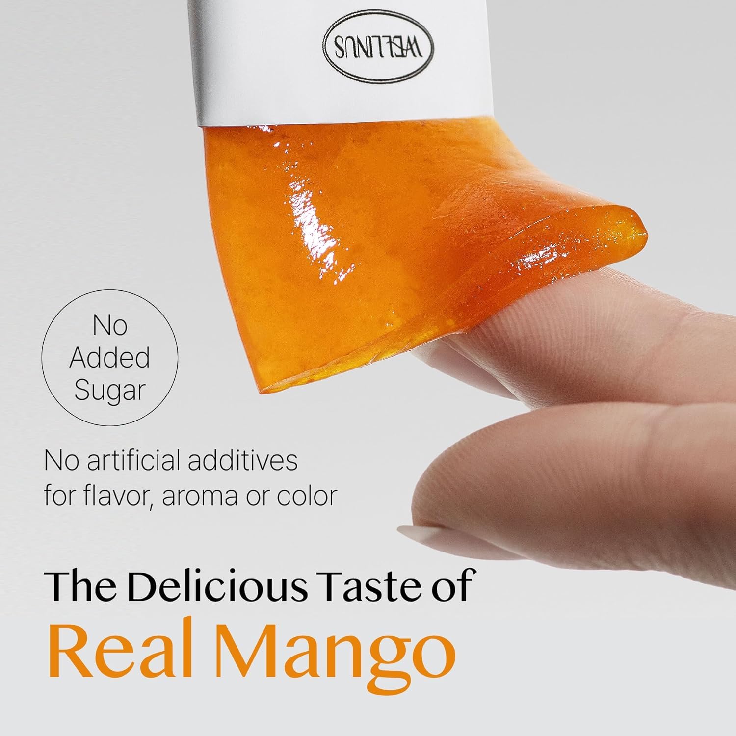 WELLINUS stick abierto con gel mango, evidencia sabor frutal conveniente