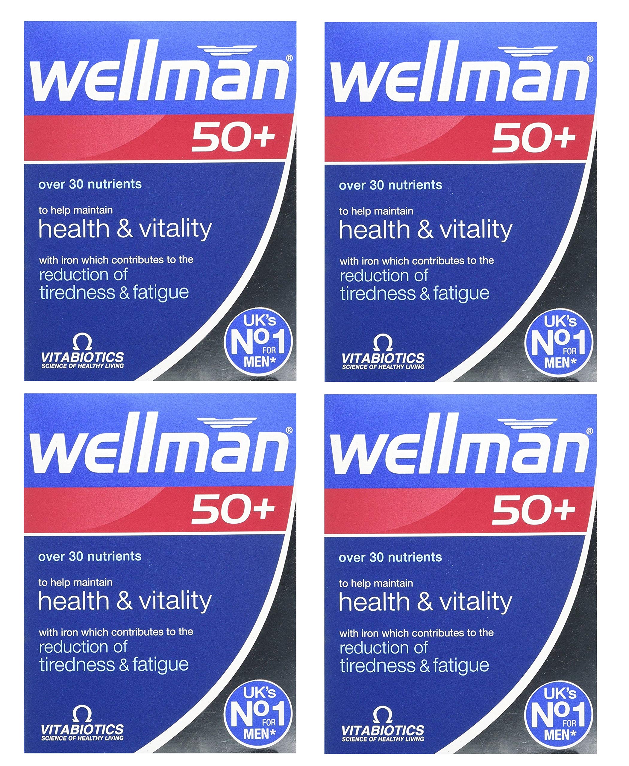 Wellman 50+ frente del envase mostrando el diseño y beneficio diario