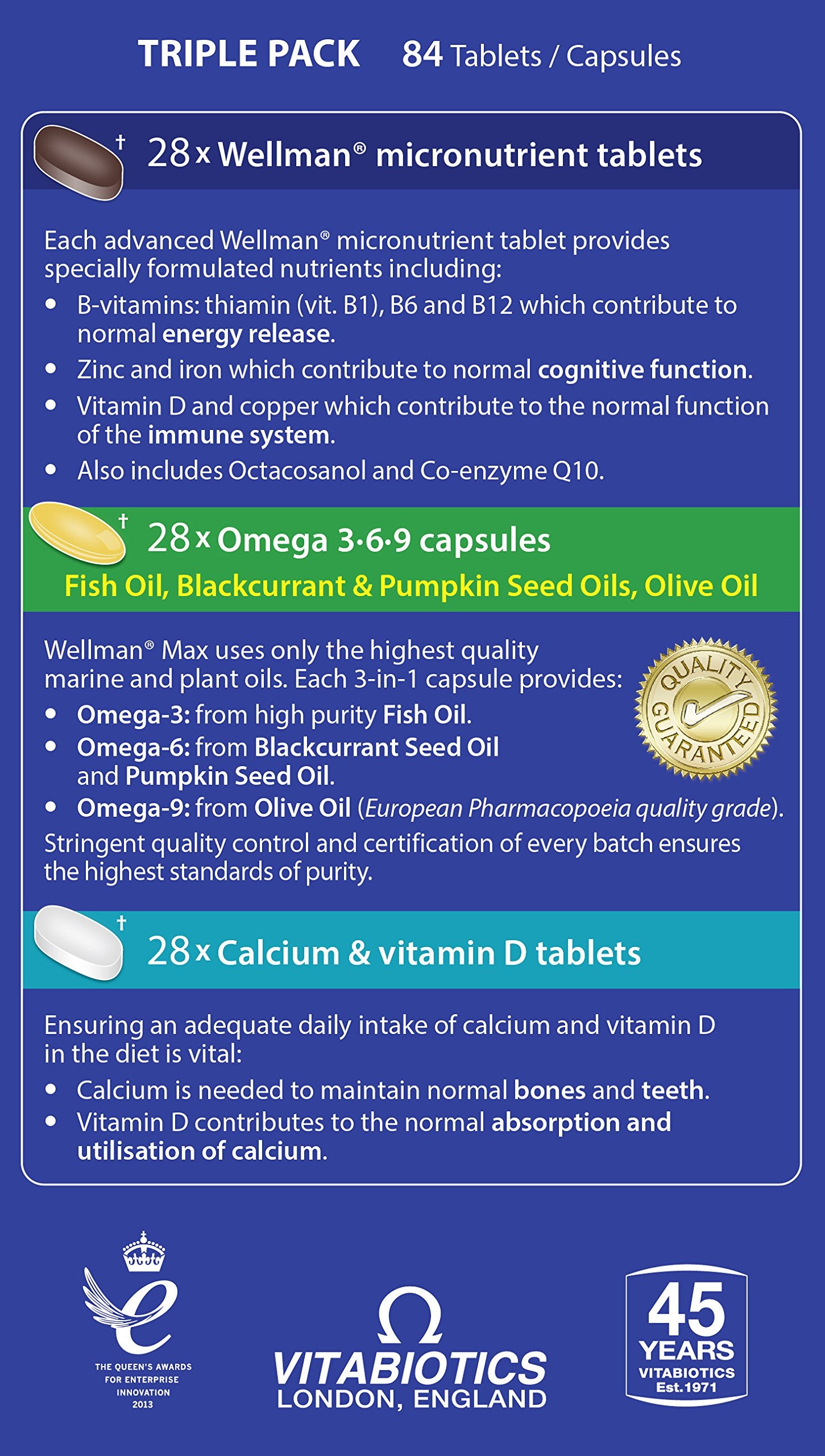 Wellman Tablets primer plano de cápsula Omega mostrando pureza y formulación limpia