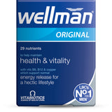 Wellman Tablets envase frontal destacando beneficios inmunidad y energía