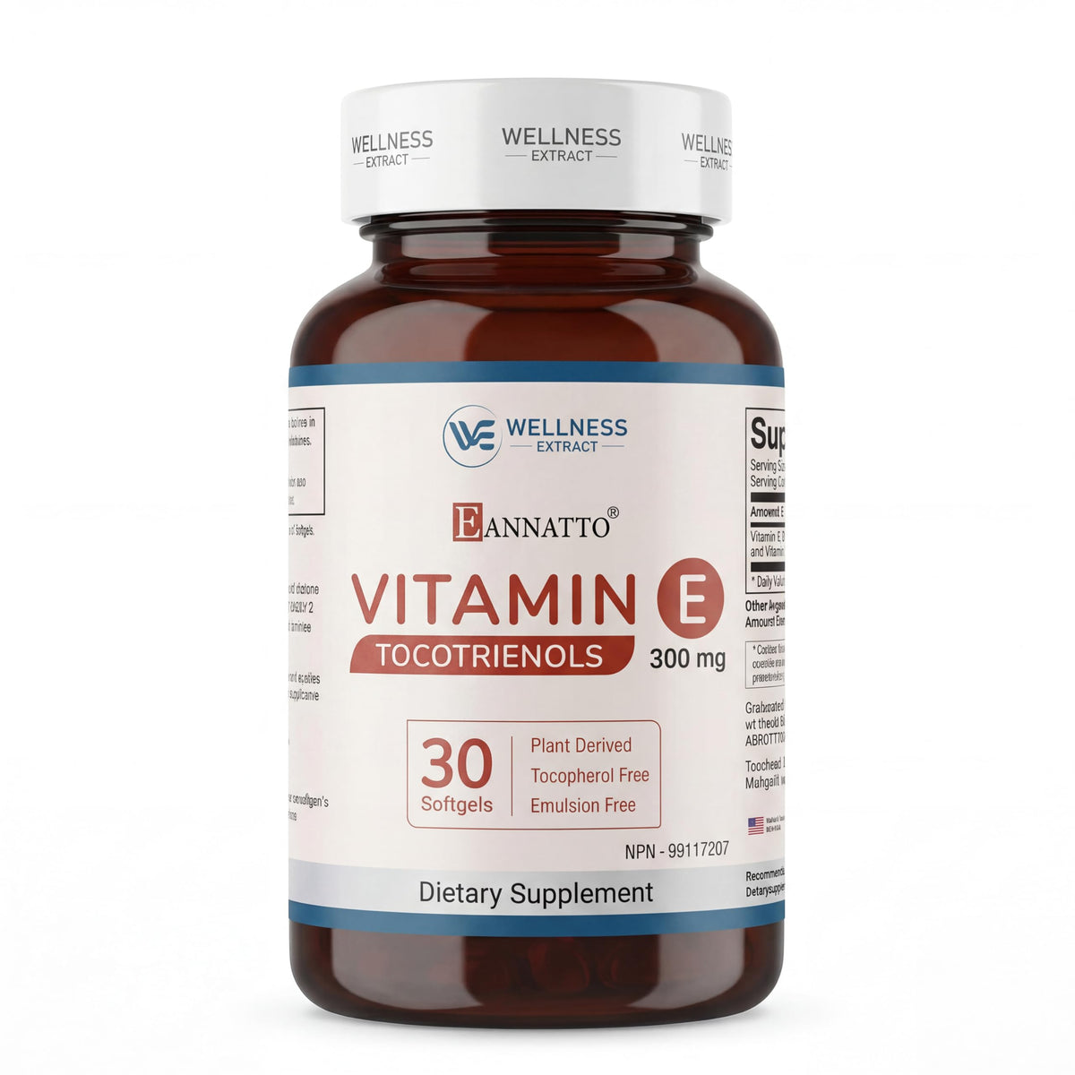 WELLNESS EXTRACT frente del empaque que muestra fórmula tocotrienoles y beneficios