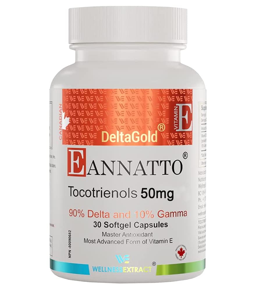 WELLNESS EXTRACT vista frontal del envase que destaca los tocotrienoles y beneficios