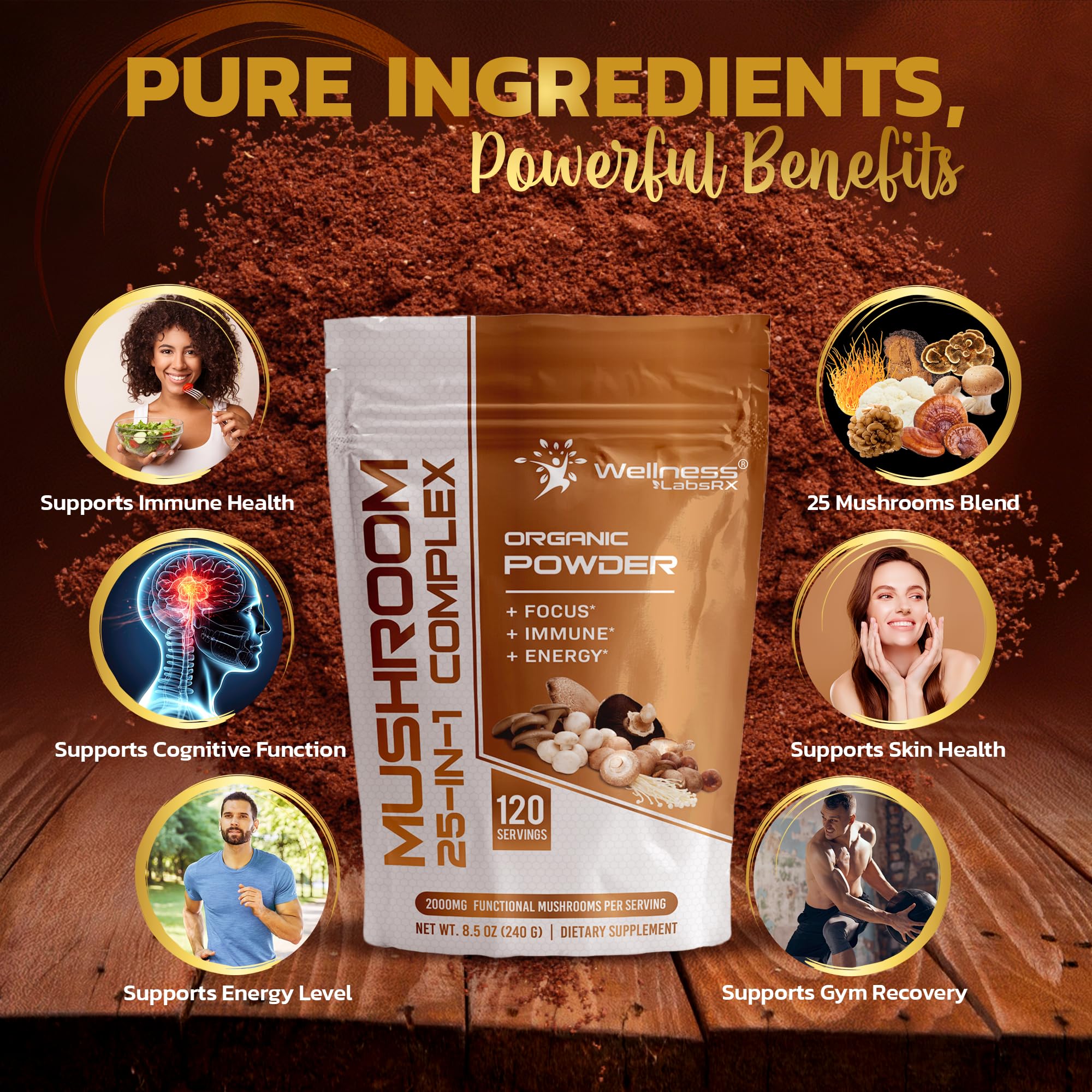 WELLNESS LABSRX polvo mezclado en batido nutritivo listo para beber