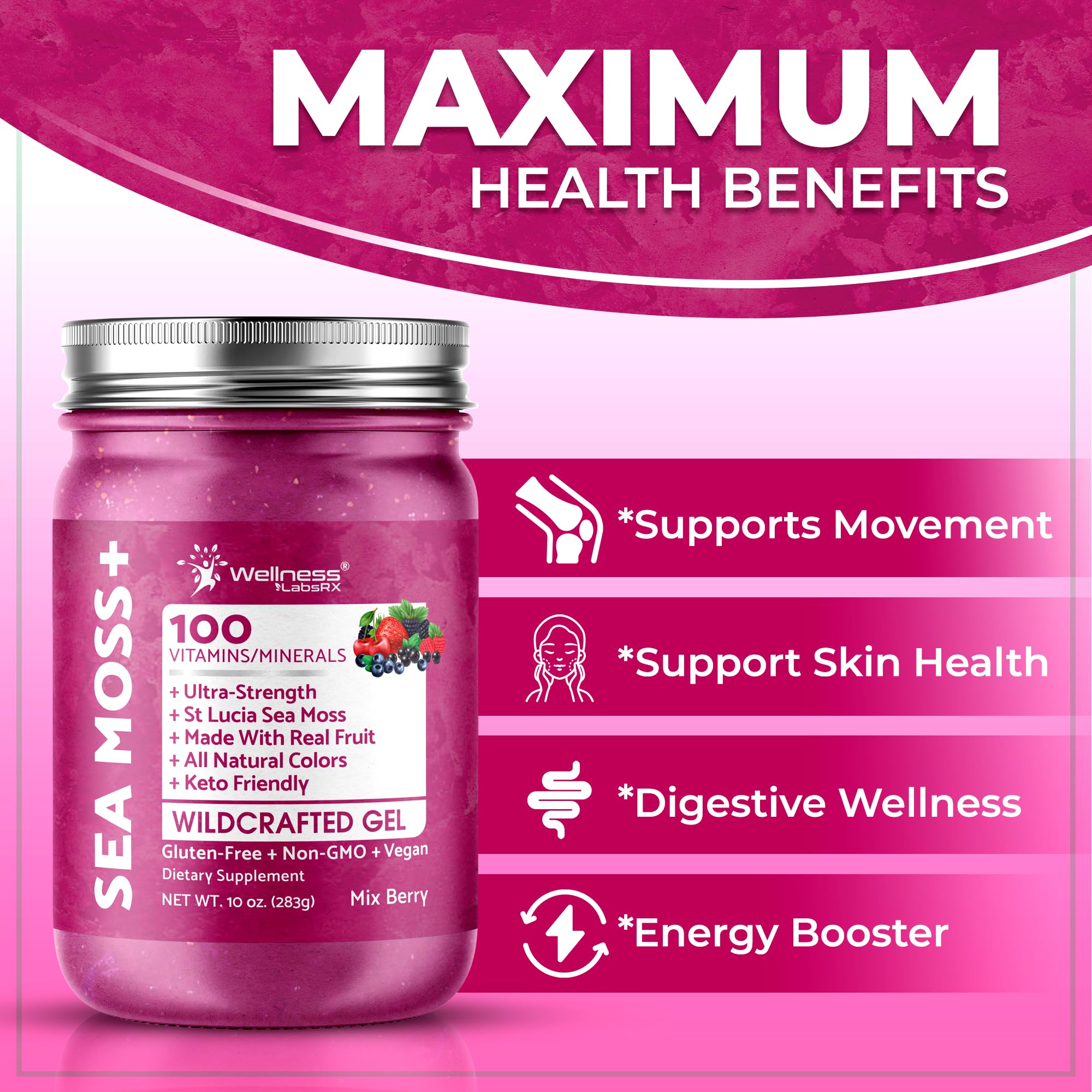 WELLNESS LABSRX etiqueta nutricional clara con minerales y formato de 10 oz