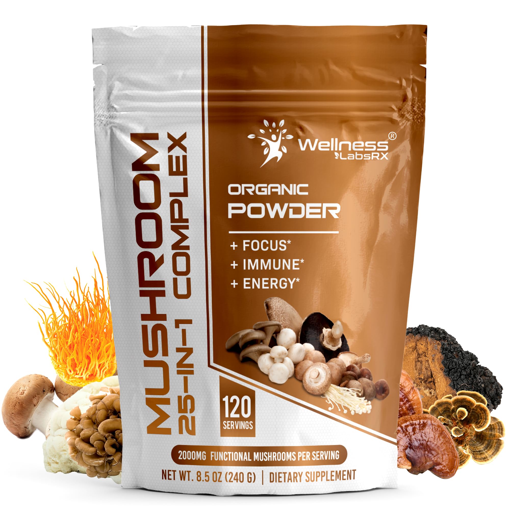 WELLNESS LABSRX frente del envase mostrando la etiqueta clara y beneficios