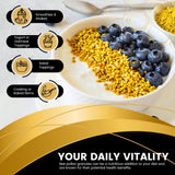 WELLNESS LABSRX polen espolvoreado sobre yogur para añadir proteínas
