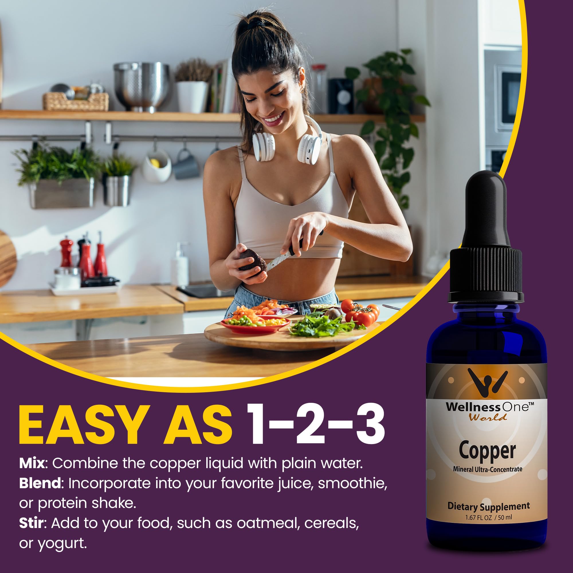 WellnessOne familia usando gotas mostrando conveniencia diaria