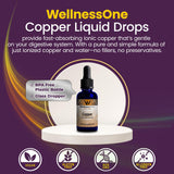 WellnessOne gotas mezcladas en vaso destacando fácil uso