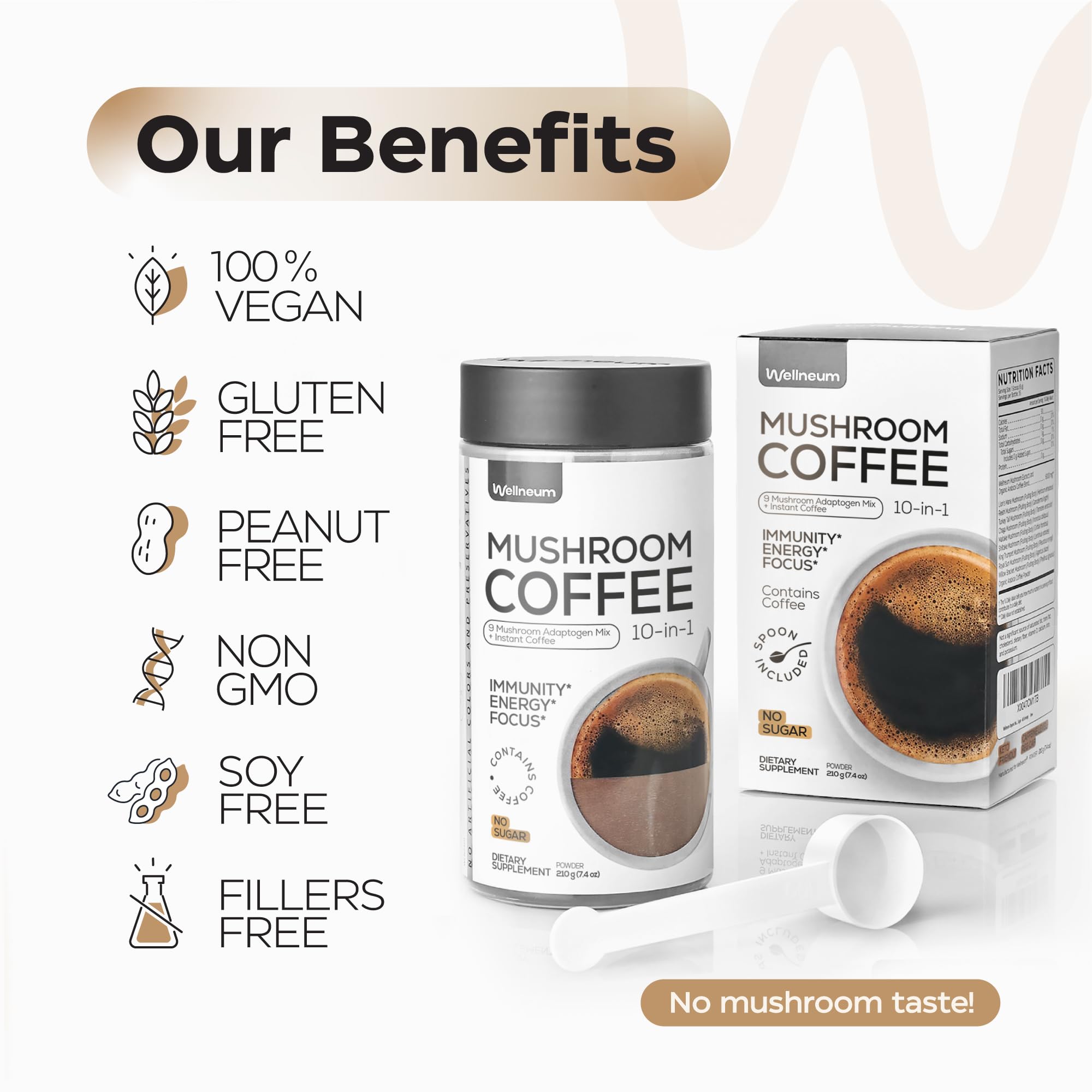 Wellneum ambiente de desayuno con producto para uso cotidiano