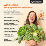 Wellneum primer plano de la textura de las gomitas, apariencia apetecible