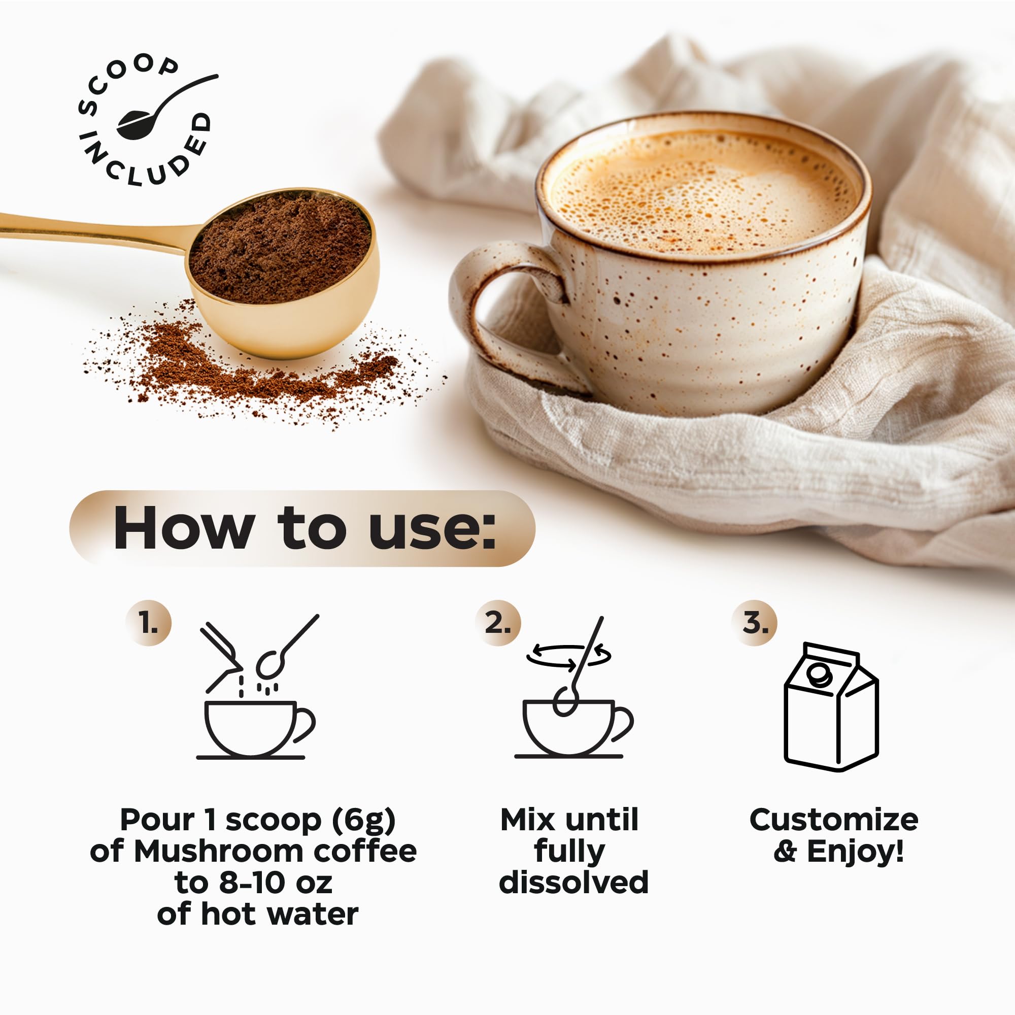Wellneum mezcla en vaso con leche demostrando fácil preparación