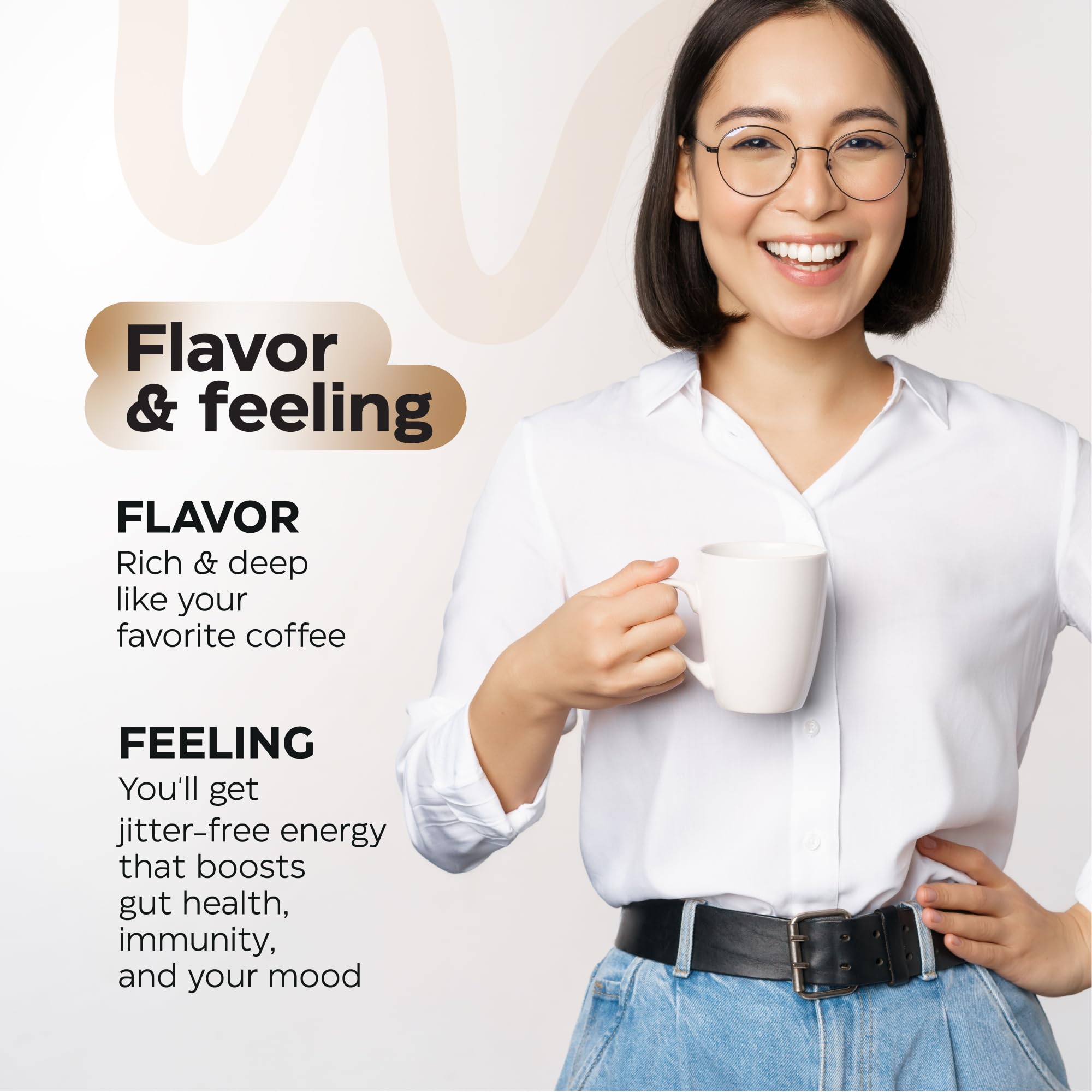 Wellneum taza servida con color oscuro y sabor estilo French Roast