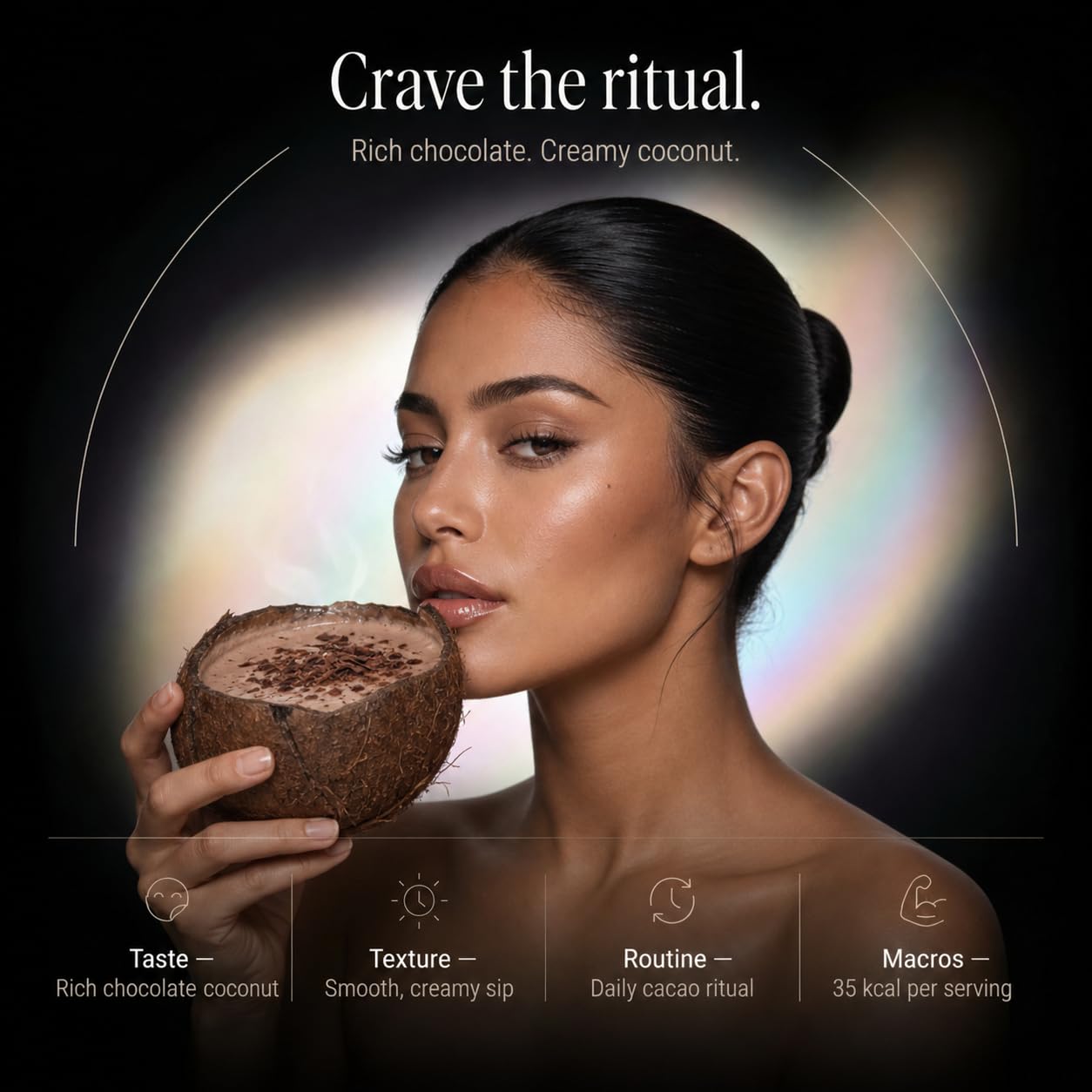 Wellneum textura del polvo cacao orgánico cremosa para mezclar fácilmente