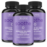 WellPath frasco Soothe frente mostrando etiqueta y beneficio de soporte hormonal