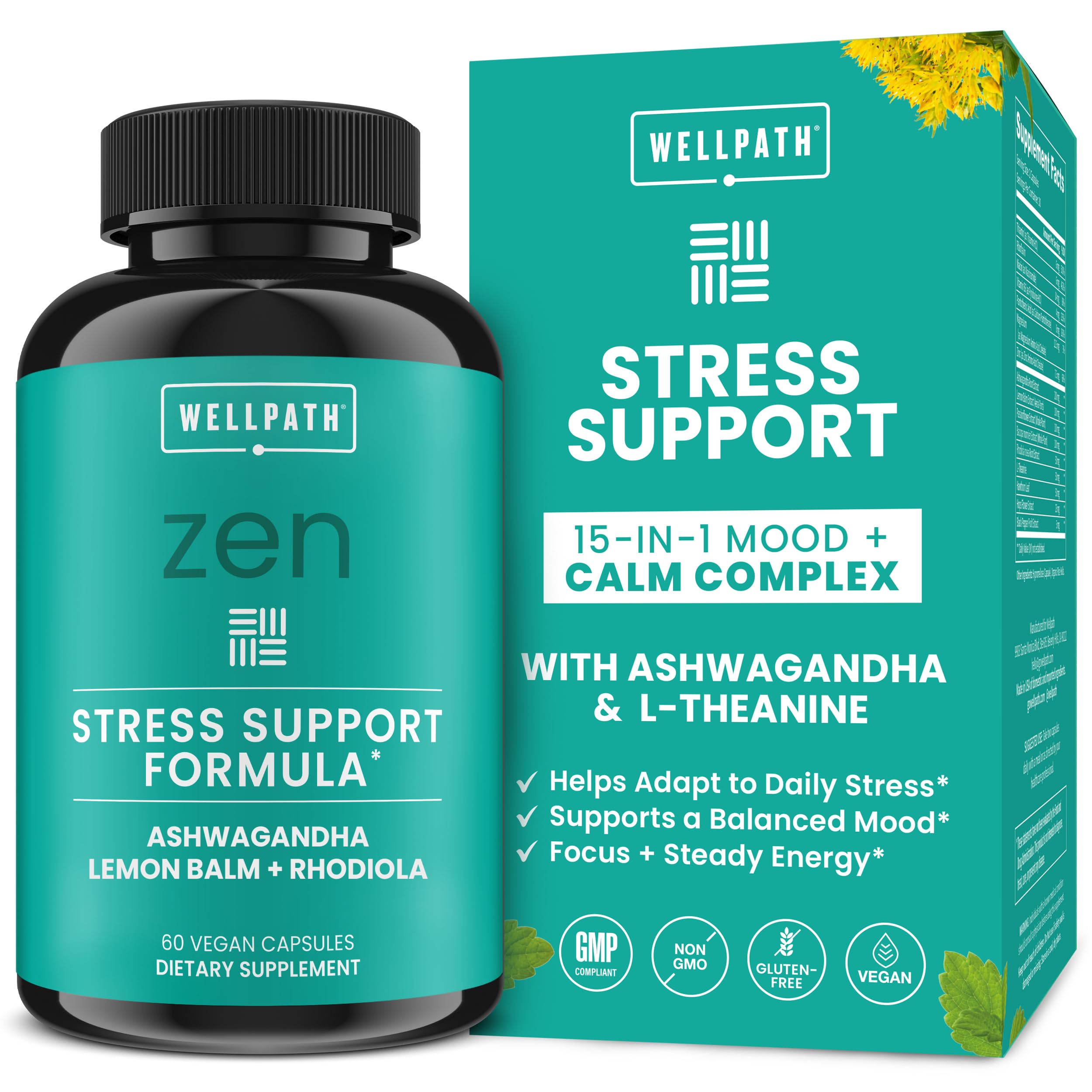 WellPath botella Zen frente mostrando etiqueta clara y beneficio calmante