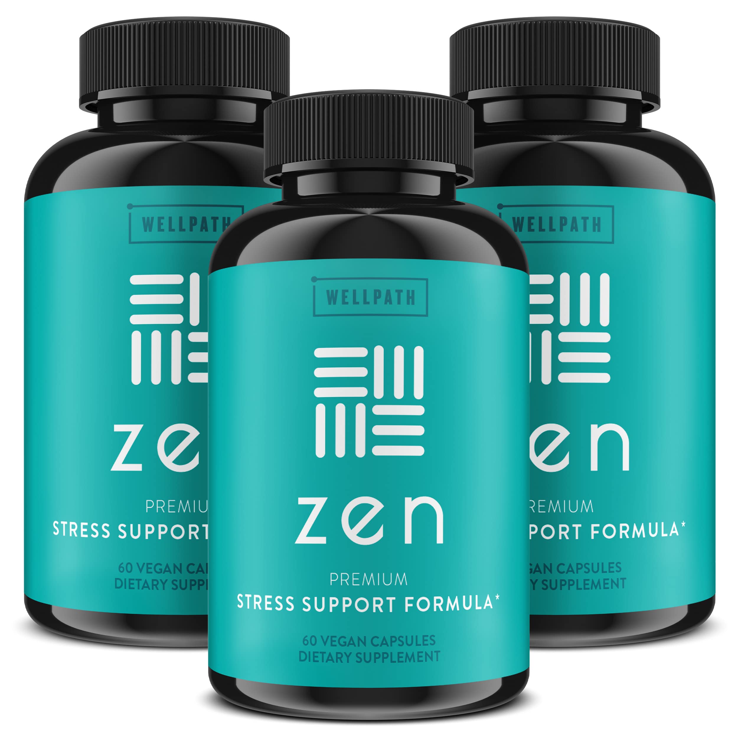 WellPath Zen vista frontal del envase que destaca calma y ingrediente clave