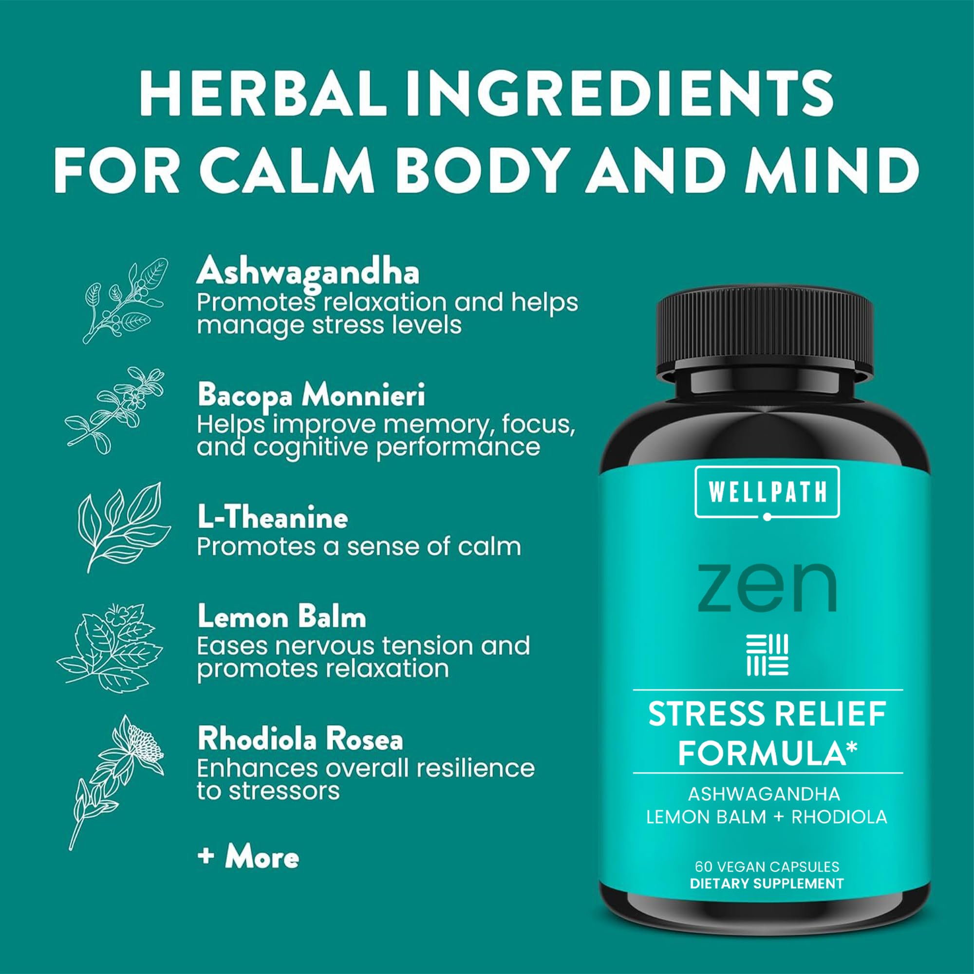 WellPath etiqueta de Zen con información de ingredientes y instrucciones útiles