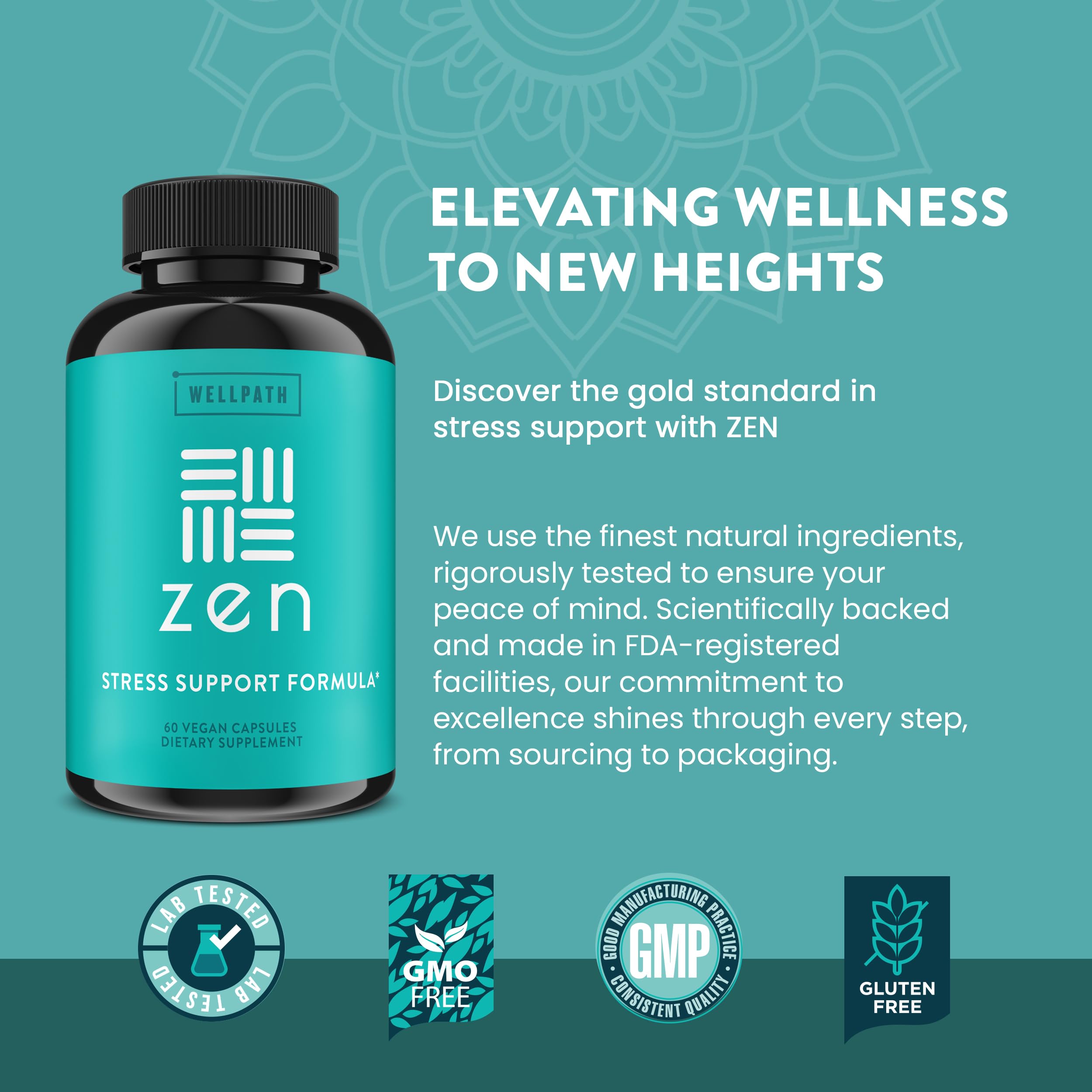 WellPath Zen persona tomando la cápsula para promover concentración y calma