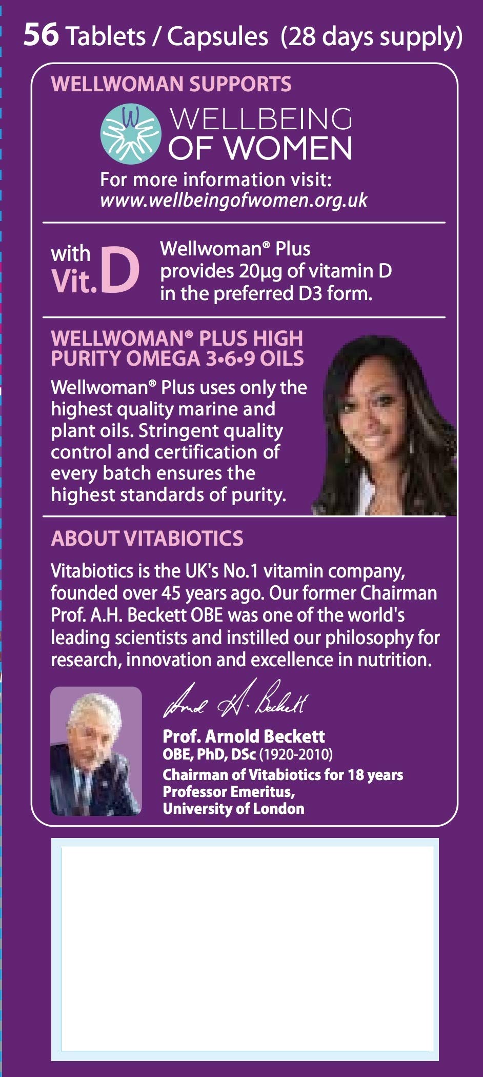 Wellwoman tableta multivitamínica detalle de textura indicando facilidad de ingesta
