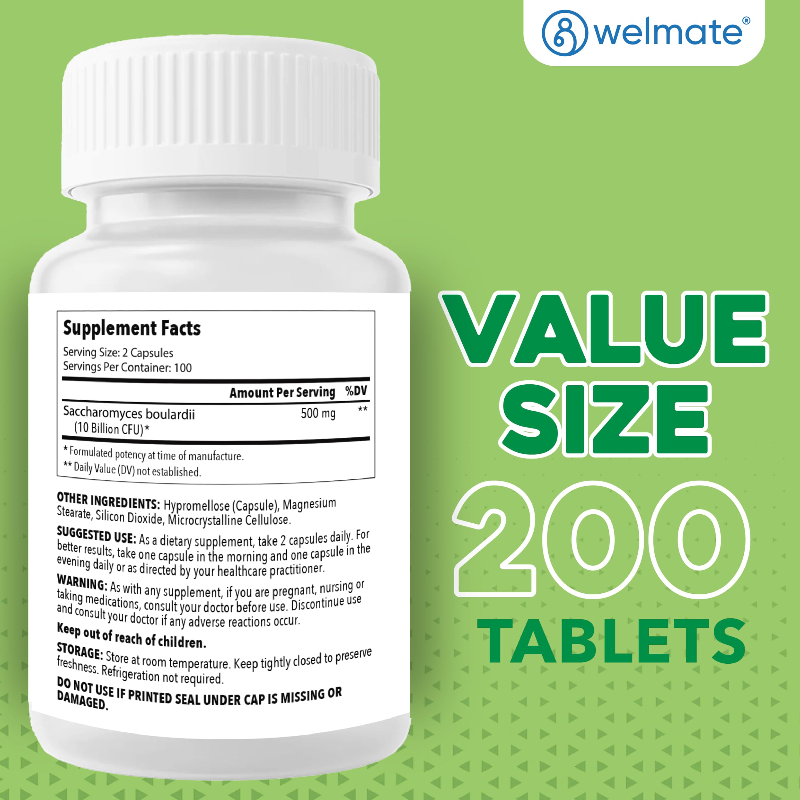 WELMATE etiqueta nutricional enfocada en ingredientes y beneficios claros