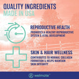 WELMATE etiqueta con información nutricional y garantía de fabricación en EE. UU.
