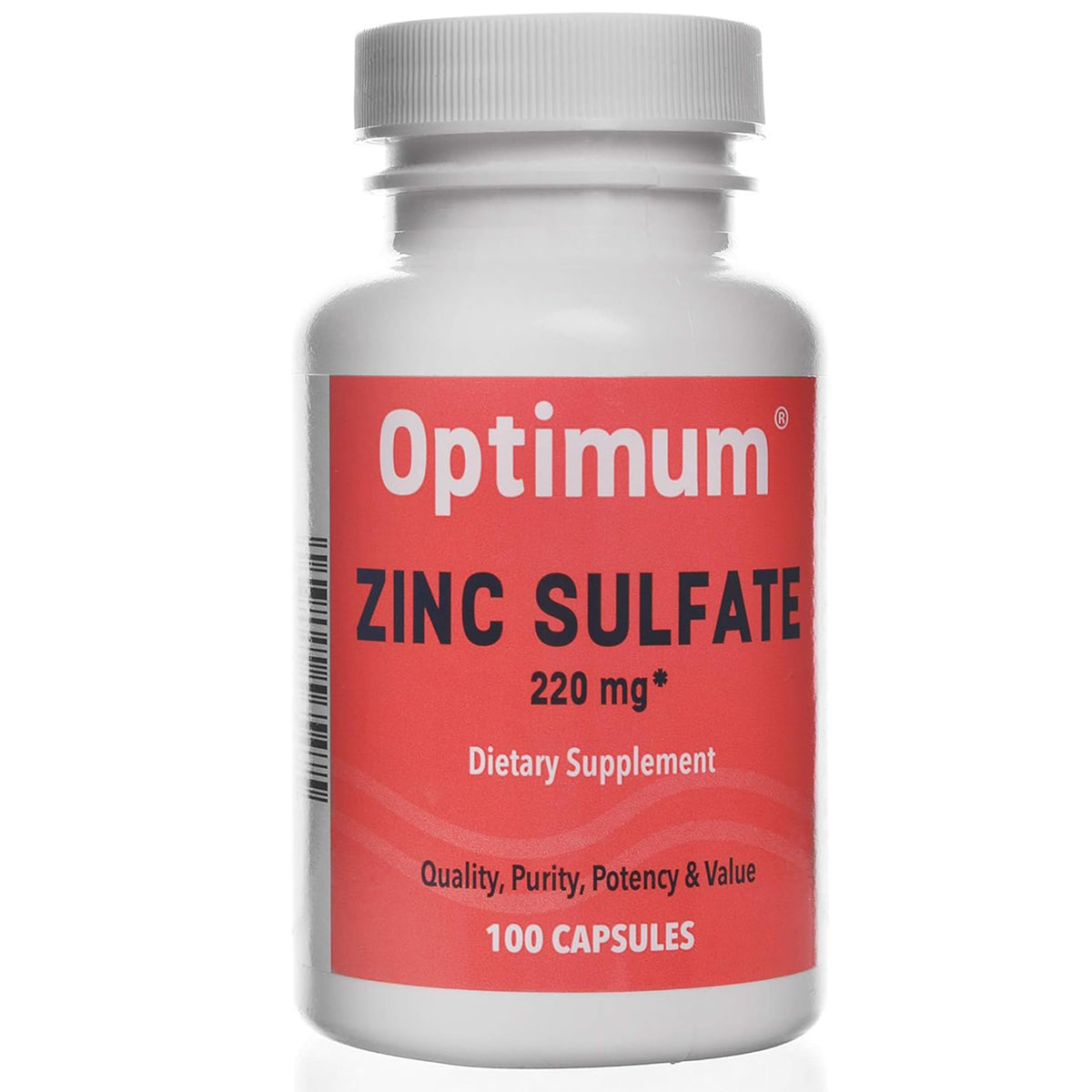 WELMATE frasco frontal de Zinc Sulfate 220 mg muestra presentación conveniente
