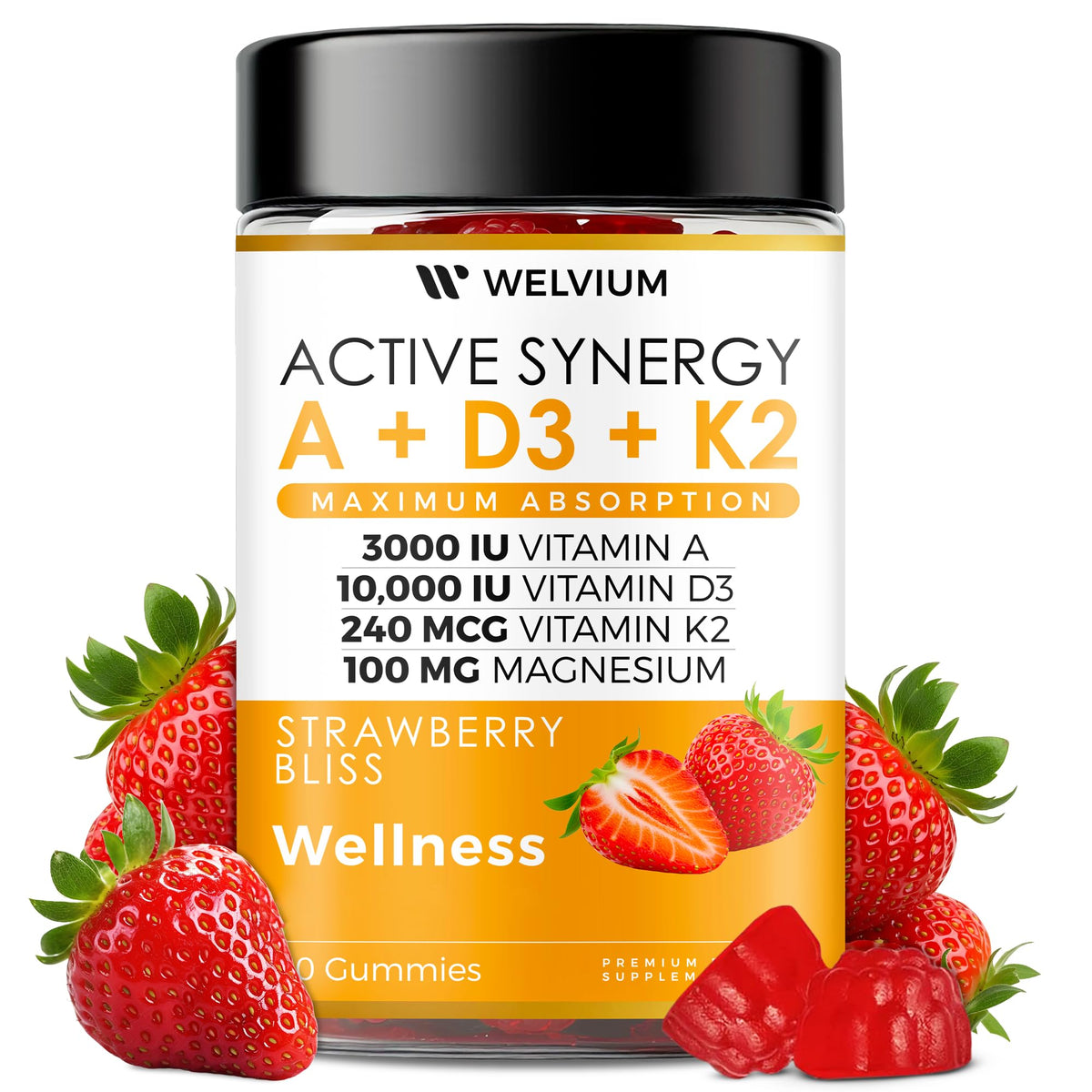 WELVIUM frontal del envase mostrando la marca y beneficios del producto