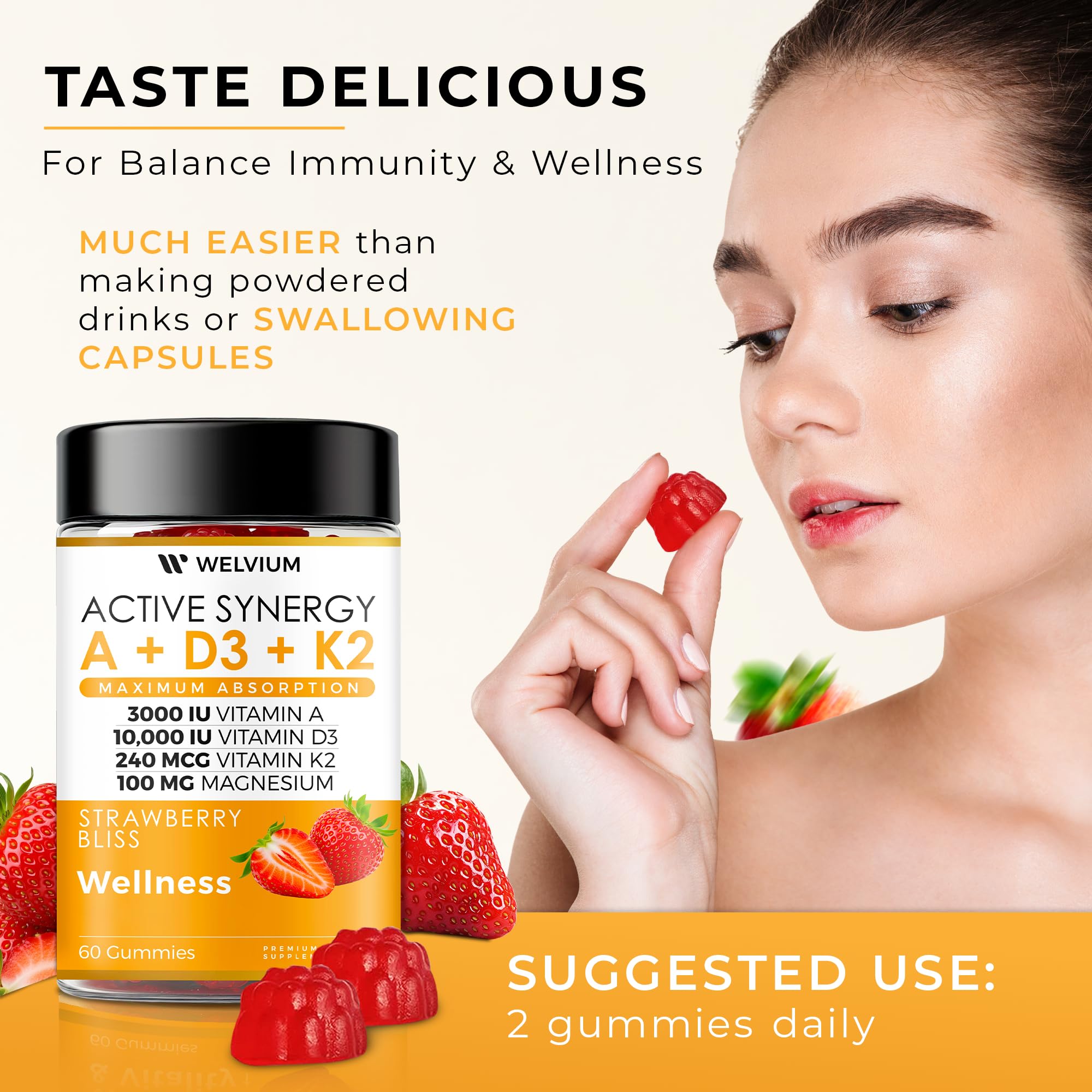 WELVIUM primer plano de la etiqueta con ingredientes y dosis clave legibles