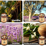 WEMEET primer plano de vela con cristales y flores para ambiente visual