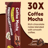 WepBio polvo mocha en mano destacando textura soluble y mezcla instantánea