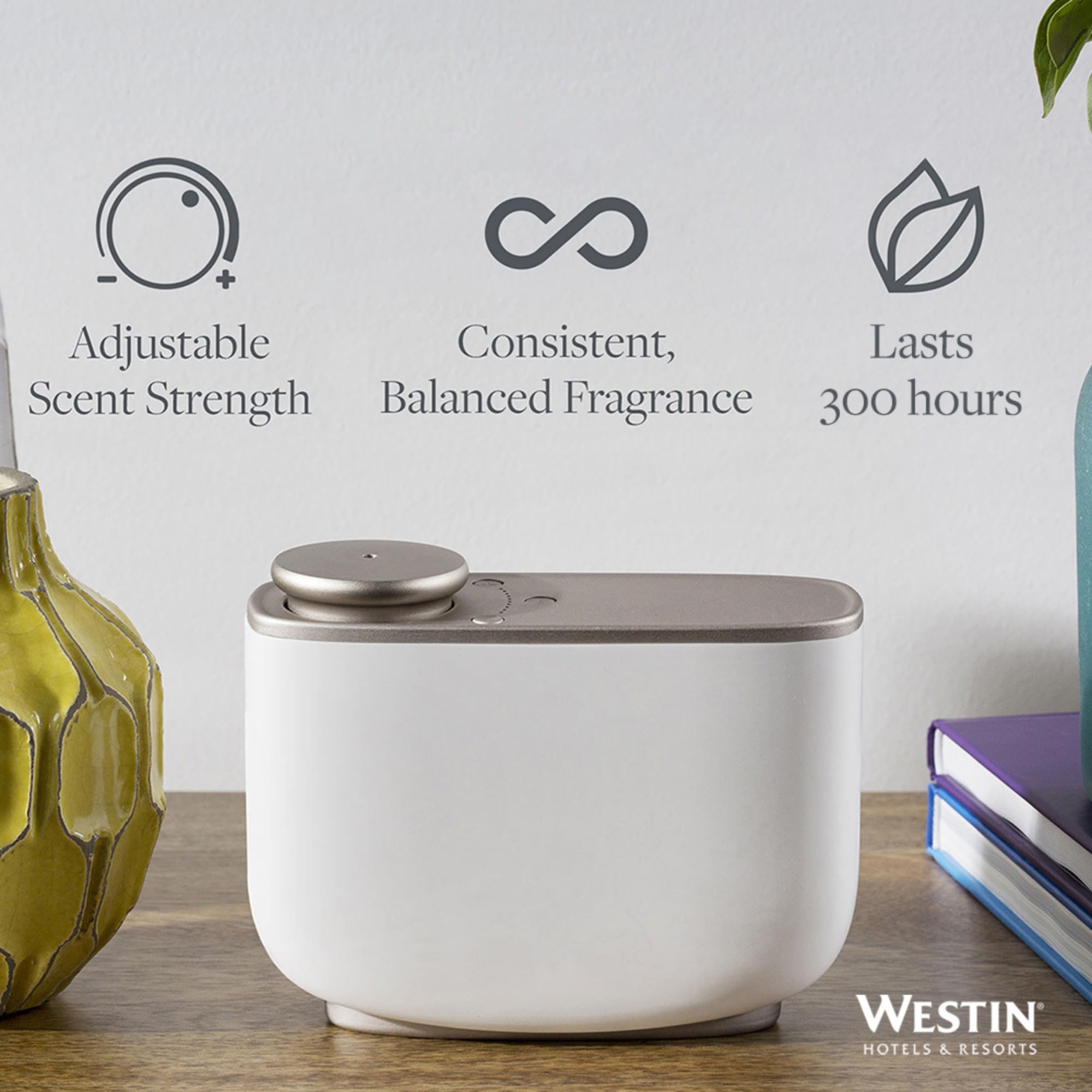 Cápsula Westin White Tea insertada en máquina difusora Westin para difusión continua