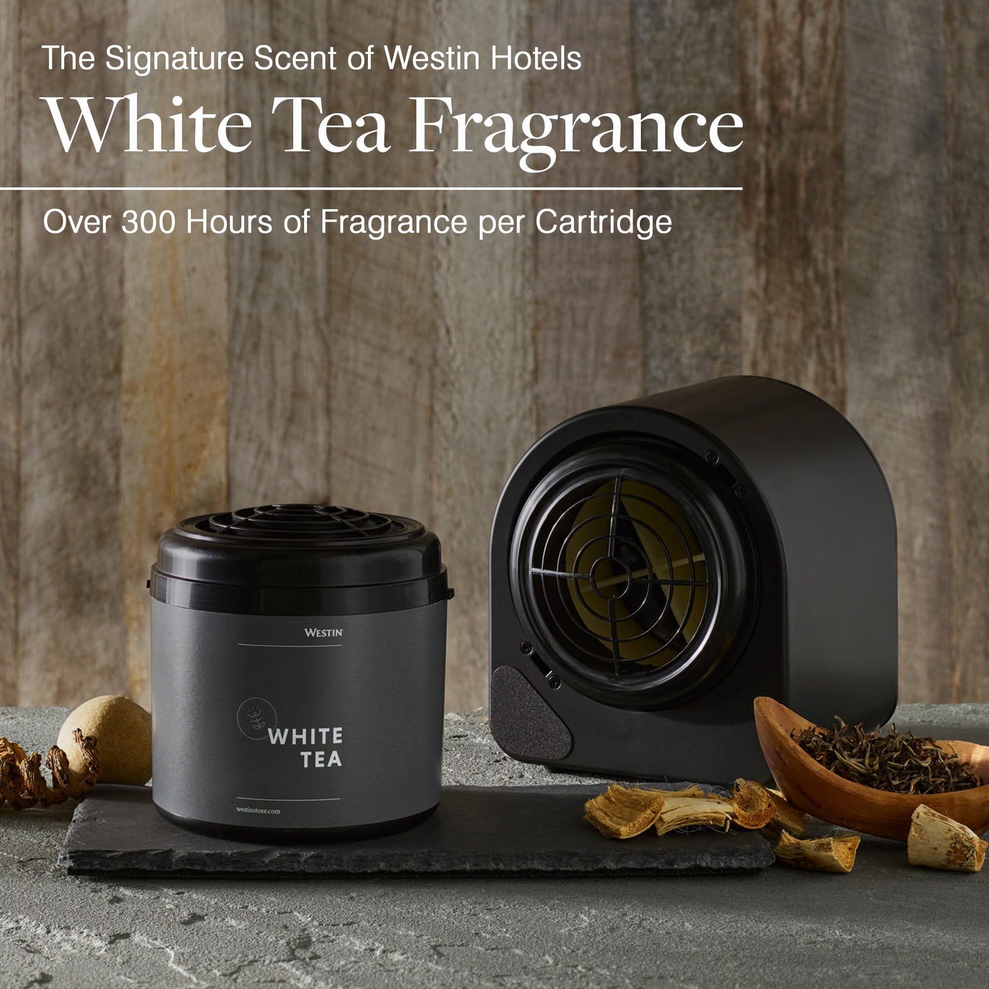 Westin cartucho White Tea junto a una moneda para comparar tamaño
